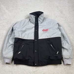Vintage Coors Light Bomber Jacket Grey & Black Large